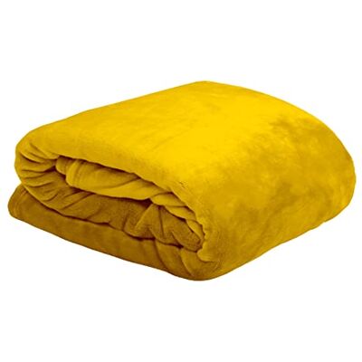 Stof Pläd -storlek 130 x 160 cm -100% polyester gul färg mjuk mönster filt fleecepläd mjuk varm bekväm soffa bo bo Stof Pläd -storlek 130 x 160 cm -100% polyester gul färg mjuk mönster filt fleecepläd mjuk varm bekväm soffa bo bo