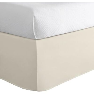 TODAY'S HOME Dagens hem klassisk skräddarsydd sängkappa damm volang, bomullsblandning design, 35,5 cm fallängd, full, elfenben TODAY'S HOME Dagens hem klassisk skräddarsydd sängkappa damm volang, bomullsblandning design, 35,5 cm fallängd, full, elfenben