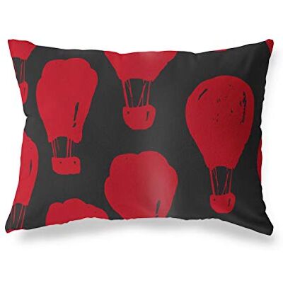 Bonamaison dekorativt kuddöverdrag, röd svart prydnadskuddöverdrag, heminredning örngott för vardagsrum, soffa, sovrum, storlek: 45 x 60 cm – designad och tillverkad i Turkiet Bonamaison dekorativt kuddöverdrag, röd svart prydnadskuddöverdrag, heminredning örngott för vardagsrum, soffa, sovrum, storlek: 45 x 60 cm – designad och tillverkad i Turkiet