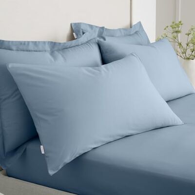 Bianca 200 trådtäthet bomull Percale standard örngott par blå Bianca 200 trådtäthet bomull Percale standard örngott par blå