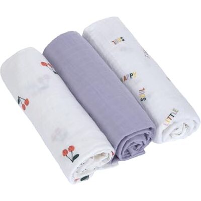 Lassig Casual baby skötfilt spottfilt skötfilt skötfilt mullduk set om 3 bomull 85 x 85 cm/swaddle & burp blanket L glada fruits cherry Lassig Casual baby skötfilt spottfilt skötfilt skötfilt mullduk set om 3 bomull 85 x 85 cm/swaddle & burp blanket L glada fruits cherry