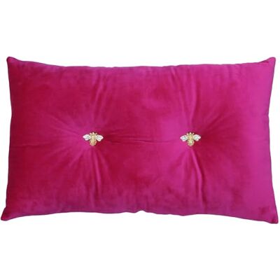Paoletti Bumble Rektangulär Bee prydnadskudde – fuchsia rosa – fusksammet look och känsla – juvelerade metallbi-knappar – fyllda – 100% polyester – 30 x 50 cm (12 tum x 20 tum) – tillverkad av Riva Paoletti Bumble Rektangulär Bee prydnadskudde – fuchsia rosa – fusksammet look och känsla – juvelerade metallbi-knappar – fyllda – 100% polyester – 30 x 50 cm (12 tum x 20 tum) – tillverkad av Riva