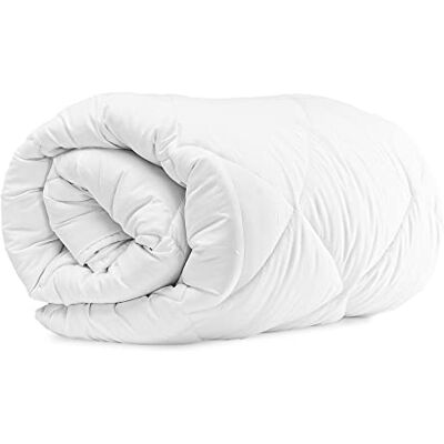 Komfortec Täcke 155 x 220 cm året runt-filt, 300 gsm, varmt täcke för allergiker, filt antiallergisk filt, vit Komfortec Täcke 155 x 220 cm året runt-filt, 300 gsm, varmt täcke för allergiker, filt antiallergisk filt, vit
