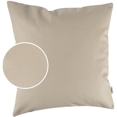 Kisska Örngott konstläder dekorativ kudde soffkudde läder örngott kudde KUMO beige 60 x 60 cm utan fyllning Kisska Örngott konstläder dekorativ kudde soffkudde läder örngott kudde KUMO beige 60 x 60 cm utan fyllning