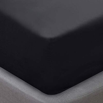 Sleepdown Mjukt enfärgat dra-på-lakan termiskt varmt mysigt lakan sänglinne – super king-svart, polyester mikrofiber Sleepdown Mjukt enfärgat dra-på-lakan termiskt varmt mysigt lakan sänglinne – super king-svart, polyester mikrofiber