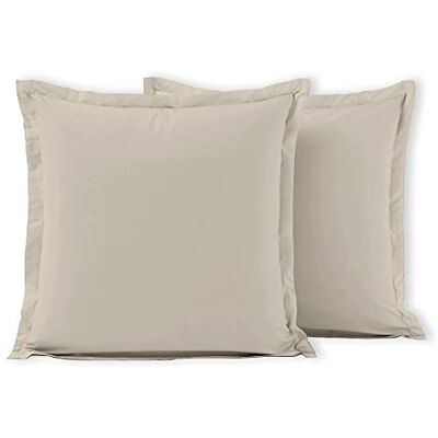 HOME LINGE PASSION Set med 2 örngott, 100% bomull, beige, elfenben, 63 x 63 cm HOME LINGE PASSION Set med 2 örngott, 100% bomull, beige, elfenben, 63 x 63 cm