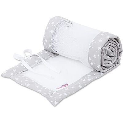 babybay nest meshpiké för modell boxvår XXL, pärlgrå stjärnor vit babybay nest meshpiké för modell boxvår XXL, pärlgrå stjärnor vit