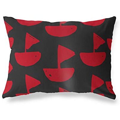 Bonamaison dekorativt kuddöverdrag, röd svart prydnadskuddöverdrag, heminredning örngott för vardagsrum, soffa, sovrum, storlek: 45 x 60 cm – designad och tillverkad i Turkiet Bonamaison dekorativt kuddöverdrag, röd svart prydnadskuddöverdrag, heminredning örngott för vardagsrum, soffa, sovrum, storlek: 45 x 60 cm – designad och tillverkad i Turkiet