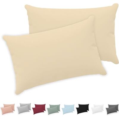 Twinzen ® Örngott 40x70 (Set om 2) Jersey 100% bomull 150 GSM Beige Örngott 40x70 Kuddfodral med dragkedja Oeko-Tex certifierad Twinzen ® Örngott 40x70 (Set om 2) Jersey 100% bomull 150 GSM Beige Örngott 40x70 Kuddfodral med dragkedja Oeko-Tex certifierad