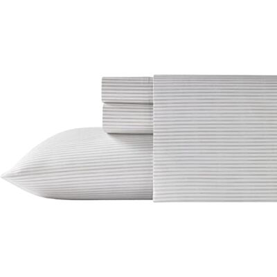 Tommy Bahama Lakanset i percale-bomull, king size, fräscht och svalt, elegant heminredning, randigt grå (Paloma Beach Grey) Tommy Bahama Lakanset i percale-bomull, king size, fräscht och svalt, elegant heminredning, randigt grå (Paloma Beach Grey)