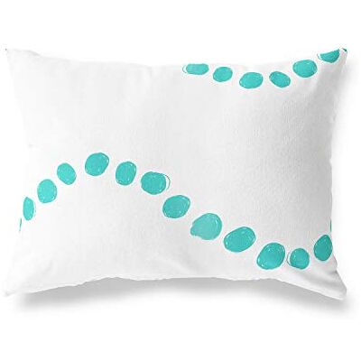 Bonamaison dekorativt kuddöverdrag turkos och vit, prydnadskuddöverdrag, heminredning örngott för vardagsrum, soffa, sovrum, storlek: 35 x 50 cm designad och tillverkad i Turkiet Bonamaison dekorativt kuddöverdrag turkos och vit, prydnadskuddöverdrag, heminredning örngott för vardagsrum, soffa, sovrum, storlek: 35 x 50 cm designad och tillverkad i Turkiet