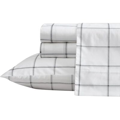 Nautica - Queen lakanset bomull percale sängkläder, krispigt och svalt, lätt och andningsbart (plot svart, drottning) Nautica - Queen lakanset bomull percale sängkläder, krispigt och svalt, lätt och andningsbart (plot svart, drottning)