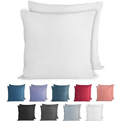 Komfortec 100% bomull örngott set om 2 60 x 60 cm, supermjukt premiumjerseyörngott, 150 g/m², kuddöverdrag, vit Komfortec 100% bomull örngott set om 2 60 x 60 cm, supermjukt premiumjerseyörngott, 150 g/m², kuddöverdrag, vit