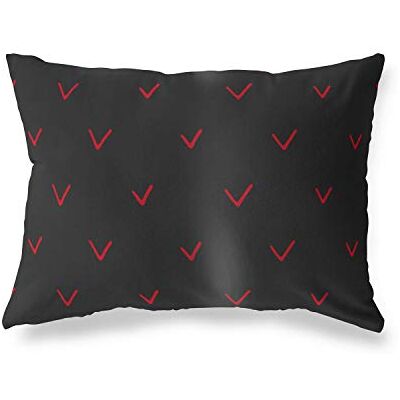 Bonamaison dekorativt kuddöverdrag, röd svart prydnadskuddöverdrag, heminredning örngott för vardagsrum, soffa, sovrum, storlek: 45 x 60 cm – designad och tillverkad i Turkiet Bonamaison dekorativt kuddöverdrag, röd svart prydnadskuddöverdrag, heminredning örngott för vardagsrum, soffa, sovrum, storlek: 45 x 60 cm – designad och tillverkad i Turkiet