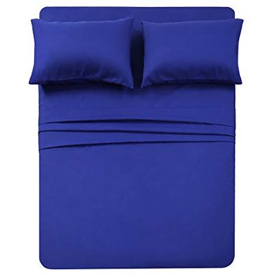Best Season 4 Piece Bed Sheet Set (Full,Royal Blue) 1 Flat Sheet,1 Fitted Sheet and 2 Pillow Cases,Brushed Microfiber Luxury Bedding with Deep Pockets Best Season 4 Piece Bed Sheet Set (Full,Royal Blue) 1 Flat Sheet,1 Fitted Sheet and 2 Pillow Cases,Brushed Microfiber Luxury Bedding with Deep Pockets