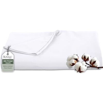 ROYALE LINENS 300 trådtäthet 100% lång hasp kammad bomull platt lakan – ultramjukt – topplakan – tvillinglakan säljs separat – andningsbart, coolt och skarpt perkal platt lakan endast (tvilling, vit) ROYALE LINENS 300 trådtäthet 100% lång hasp kammad bomull platt lakan – ultramjukt – topplakan – tvillinglakan säljs separat – andningsbart, coolt och skarpt perkal platt lakan endast (tvilling, vit)