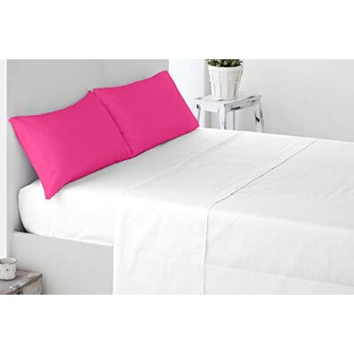Miracle Home Örngott mjukt och bekvämt, tvådelat, bomull, 50% polyester, fuchsia, säng 150 cm, 2 Miracle Home Örngott mjukt och bekvämt, tvådelat, bomull, 50% polyester, fuchsia, säng 150 cm, 2