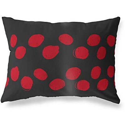 Bonamaison dekorativt kuddöverdrag, röd svart prydnadskuddöverdrag, heminredning örngott för vardagsrum, soffa, sovrum, storlek: 45 x 60 cm – designad och tillverkad i Turkiet Bonamaison dekorativt kuddöverdrag, röd svart prydnadskuddöverdrag, heminredning örngott för vardagsrum, soffa, sovrum, storlek: 45 x 60 cm – designad och tillverkad i Turkiet