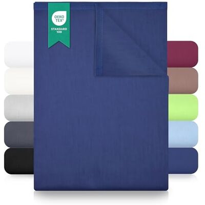 GREEN MARK Textilien platt lakan 100% bomull – Klassiskt lakan utan resår, mjukt mot huden, lättskött, tvättbart i hög temperatur Marinblå 180x275 cm GREEN MARK Textilien platt lakan 100% bomull – Klassiskt lakan utan resår, mjukt mot huden, lättskött, tvättbart i hög temperatur Marinblå 180x275 cm