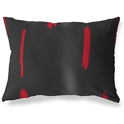 Bonamaison dekorativt kuddöverdrag, röd svart prydnadskuddöverdrag, heminredning örngott för vardagsrum, soffa, sovrum, storlek: 45 x 60 cm – designad och tillverkad i Turkiet Bonamaison dekorativt kuddöverdrag, röd svart prydnadskuddöverdrag, heminredning örngott för vardagsrum, soffa, sovrum, storlek: 45 x 60 cm – designad och tillverkad i Turkiet
