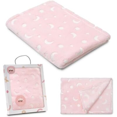 Interbaby Nyfödd babyfilt Extra mjuk stjärna mångravyr, bekväm, varm Månadsfilt 80 x 110 cm, unisex, för spjälsängar, vagnar, Moses Interbaby Nyfödd babyfilt Extra mjuk stjärna mångravyr, bekväm, varm Månadsfilt 80 x 110 cm, unisex, för spjälsängar, vagnar, Moses