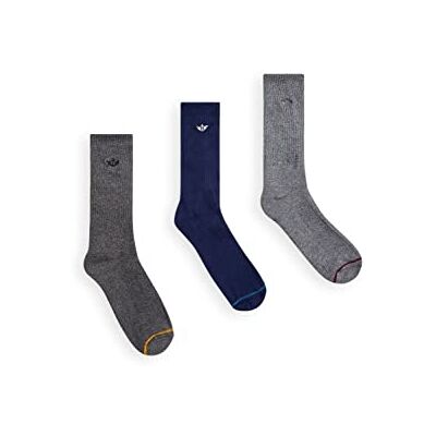 Dockers 3 Pack Ribbed Crews With 1/2 Cushion Navy And Greys One Size - Dockers 3 Pack Ribbed Crews With 1/2 Cushion Navy And Greys One Size -