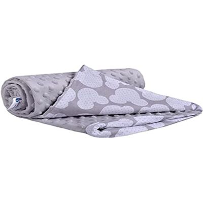 Medi Partners krypfilt för baby 100% bomull 75 x 100 cm dubbelsidig multifunktionell plysch gosig filt för barnvagnar mjuk fluffig (Miki med grå plysch) Medi Partners krypfilt för baby 100% bomull 75 x 100 cm dubbelsidig multifunktionell plysch gosig filt för barnvagnar mjuk fluffig (Miki med grå plysch)