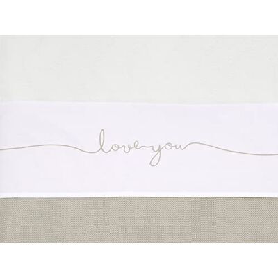 Jollein 'Love You' Spjälsäng lakan, 100 cm Längd x 75 cm Bredd, Nougat Jollein 'Love You' Spjälsäng lakan, 100 cm Längd x 75 cm Bredd, Nougat