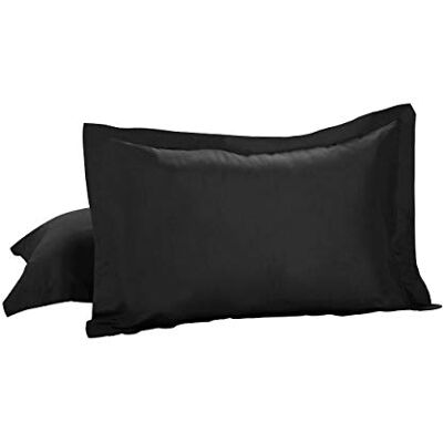 TODAY'S HOME Kudde Shams mjuk bomullsblandning skräddarsydd klassisk styling, standard, svart (2-pack) TODAY'S HOME Kudde Shams mjuk bomullsblandning skräddarsydd klassisk styling, standard, svart (2-pack)