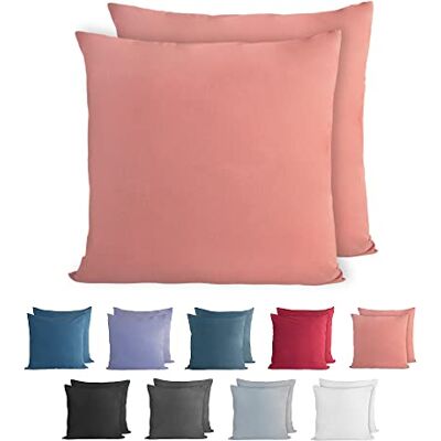 Komfortec 100% bomull örngott set om 2 80 x 80 cm, supermjukt premiumjerseyörngott, 150 g/m², kuddöverdrag, puderfärg Komfortec 100% bomull örngott set om 2 80 x 80 cm, supermjukt premiumjerseyörngott, 150 g/m², kuddöverdrag, puderfärg