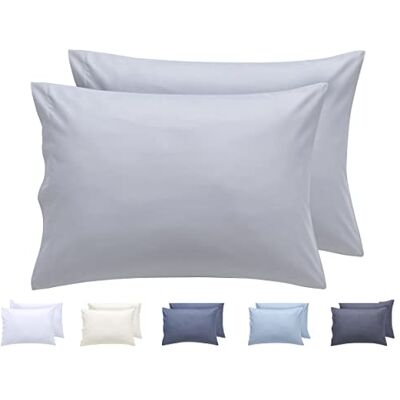 Todocama - Set med 2 kuddfodral - Microfibermaterial, 50x70cm, Ljusgrå Todocama - Set med 2 kuddfodral - Microfibermaterial, 50x70cm, Ljusgrå