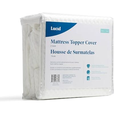 LUCID 5 cm madrasskydd dubbel – skydd för madrassöverdrag – madrasskydd med dragkedja – dubbelmadrassöverdrag – endast överdrag – vitt (topp ingår inte) LUCID 5 cm madrasskydd dubbel – skydd för madrassöverdrag – madrasskydd med dragkedja – dubbelmadrassöverdrag – endast överdrag – vitt (topp ingår inte)
