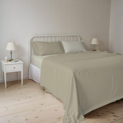 Italian Bed Linen Set med lakan för dubbelsäng 100% naturlig bomull, tillverkad i Italien – set med sängkläder, underlakan med hörn, överlakan 240 x 300 cm och örngott med inre lapp, turka/grädde Italian Bed Linen Set med lakan för dubbelsäng 100% naturlig bomull, tillverkad i Italien – set med sängkläder, underlakan med hörn, överlakan 240 x 300 cm och örngott med inre lapp, turka/grädde