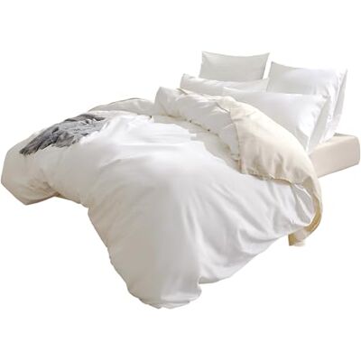 Sonive Påslakanset i bomull 400 trådantal 155 x 220 cm 80 x 80 cm x 2 vit Sonive Påslakanset i bomull 400 trådantal 155 x 220 cm 80 x 80 cm x 2 vit