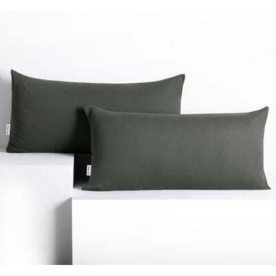 DecoKing 2 örngott 40 x 80 cm bomull dragkedja grafit bärnsten DecoKing 2 örngott 40 x 80 cm bomull dragkedja grafit bärnsten