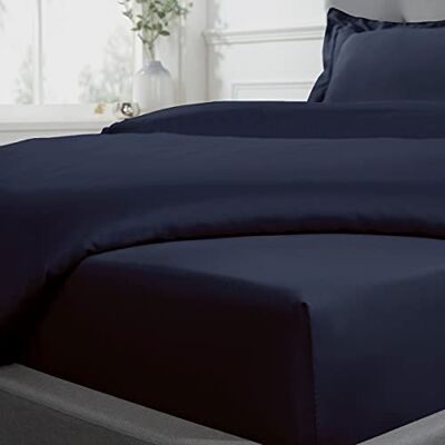 Sleepdown formsytt lakan 100% bomull satin mjukt mysigt 40 cm extra djup 300 trådtäthet lyxigt sängkläder sängkläder – marinblå – enkel, 5056242826088 Sleepdown formsytt lakan 100% bomull satin mjukt mysigt 40 cm extra djup 300 trådtäthet lyxigt sängkläder sängkläder – marinblå – enkel, 5056242826088