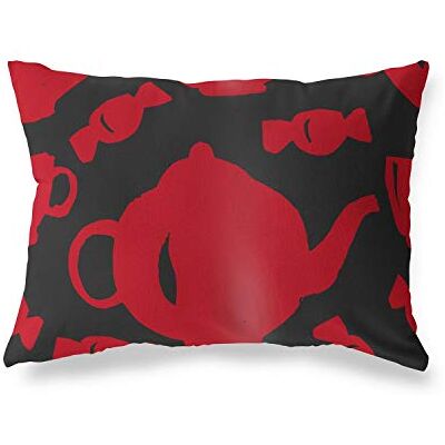 Bonamaison dekorativt kuddöverdrag, röd svart prydnadskuddöverdrag, heminredning örngott för vardagsrum, soffa, sovrum, storlek: 45 x 60 cm – designad och tillverkad i Turkiet Bonamaison dekorativt kuddöverdrag, röd svart prydnadskuddöverdrag, heminredning örngott för vardagsrum, soffa, sovrum, storlek: 45 x 60 cm – designad och tillverkad i Turkiet