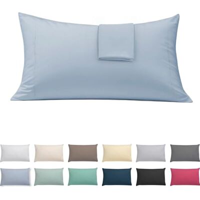 ECOMMERC3 2-pack örngott 50 x 75 extra mjuka och bekväma ljusblå örngott tillverkat i 100% i Spanien, andas, lätt att tvätta ECOMMERC3 2-pack örngott 50 x 75 extra mjuka och bekväma ljusblå örngott tillverkat i 100% i Spanien, andas, lätt att tvätta