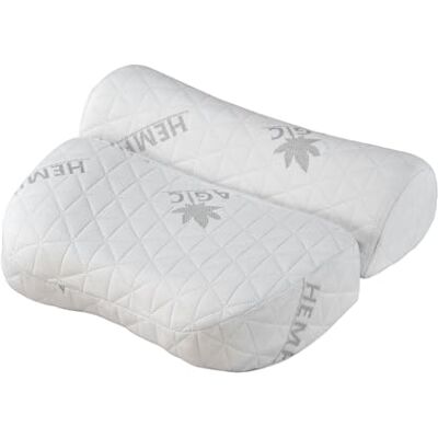 Lifenaxx Nackkudde i hampa LX-053 – Ergonomisk kudde i memoryskum med avtagbart och tvättbart överdrag – Naturligt nackstöd, andningsbar och bekväm Lifenaxx Nackkudde i hampa LX-053 – Ergonomisk kudde i memoryskum med avtagbart och tvättbart överdrag – Naturligt nackstöd, andningsbar och bekväm