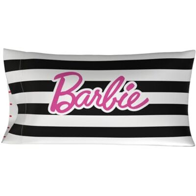Franco Collectibles Barbie-film svartvit randig skönhet i silkeslen satin, king size örngott, 50 x 91 cm, för hår och hud, (officiellt licensierad produkt) Franco Collectibles Barbie-film svartvit randig skönhet i silkeslen satin, king size örngott, 50 x 91 cm, för hår och hud, (officiellt licensierad produkt)