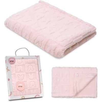 Interbaby Nyfödd babyfilt Extra mjuk sherpa-gravyr kaniner, bekväm, varm Månadsfilt 80 x 110 cm, unisex, för spjälsängar, vagnar Interbaby Nyfödd babyfilt Extra mjuk sherpa-gravyr kaniner, bekväm, varm Månadsfilt 80 x 110 cm, unisex, för spjälsängar, vagnar