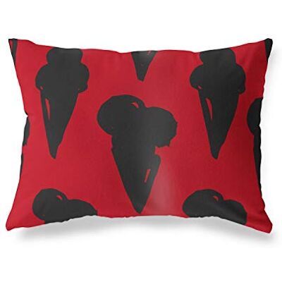 Bonamaison dekorativt kuddöverdrag, röd svart prydnadskuddöverdrag, heminredning örngott för vardagsrum, soffa, sovrum, storlek: 45 x 60 cm – designad och tillverkad i Turkiet Bonamaison dekorativt kuddöverdrag, röd svart prydnadskuddöverdrag, heminredning örngott för vardagsrum, soffa, sovrum, storlek: 45 x 60 cm – designad och tillverkad i Turkiet