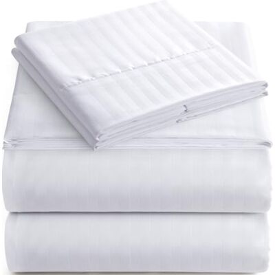 Elaine Karen Home Couture ITALIAN 1 500 trådtäthet 100% egyptisk 4 st RANDIG Drottning lakanset, Snövit Elaine Karen Home Couture ITALIAN 1 500 trådtäthet 100% egyptisk 4 st RANDIG Drottning lakanset, Snövit