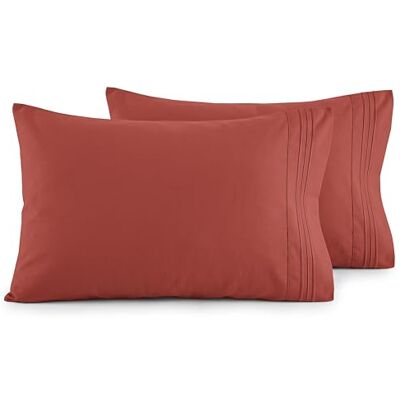 Elegant Comfort Elegant komfort lyxigt ultramjukt 2-delat örngott set – 1 500 premium hotellkvalitet mikrofiber dubbelborstad – skrynkelbeständig, king size, rost Elegant Comfort Elegant komfort lyxigt ultramjukt 2-delat örngott set – 1 500 premium hotellkvalitet mikrofiber dubbelborstad – skrynkelbeständig, king size, rost