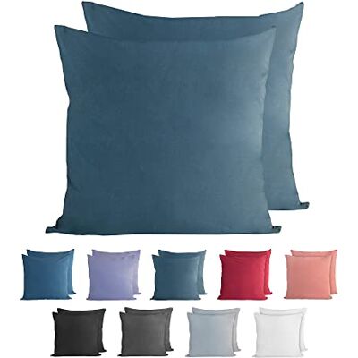 Komfortec 100% bomull örngott set om 2 40 x 40 cm, supermjukt premiumjerseyörngott, 150 g/m², kuddöverdrag, blågrön Komfortec 100% bomull örngott set om 2 40 x 40 cm, supermjukt premiumjerseyörngott, 150 g/m², kuddöverdrag, blågrön