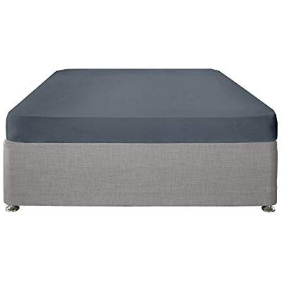 Serene Lugn enkel färg – enkel skötsel 25 cm dra-på-lakan, bomull, denim, kung Serene Lugn enkel färg – enkel skötsel 25 cm dra-på-lakan, bomull, denim, kung