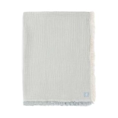 Jollein Babyfilt Muslin – frans ränder, havsgrön/elfenben – 120 x 120 cm – 100% bomull – för barnsäng – 0,5 TOG – GOTS certifierad – med fransar Jollein Babyfilt Muslin – frans ränder, havsgrön/elfenben – 120 x 120 cm – 100% bomull – för barnsäng – 0,5 TOG – GOTS certifierad – med fransar