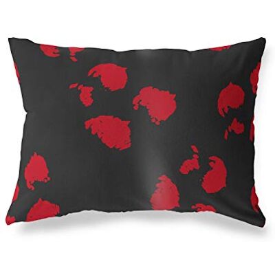Bonamaison dekorativt kuddöverdrag, röd svart prydnadskuddöverdrag, heminredning örngott för vardagsrum, soffa, sovrum, storlek: 45 x 60 cm – designad och tillverkad i Turkiet Bonamaison dekorativt kuddöverdrag, röd svart prydnadskuddöverdrag, heminredning örngott för vardagsrum, soffa, sovrum, storlek: 45 x 60 cm – designad och tillverkad i Turkiet