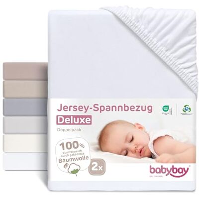 babybay Jersey dra-på-lakan deluxe dubbelpack lämplig för modell Boxspring XXL, vit babybay Jersey dra-på-lakan deluxe dubbelpack lämplig för modell Boxspring XXL, vit