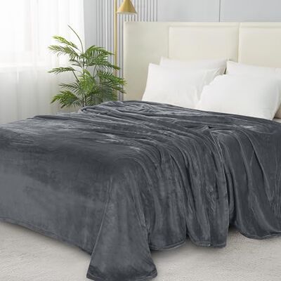 Elegant Comfort Elegant komfort lyxig sammet mjukhet luddig plysch mikro-velour ultramjuk filt, full/drottning, grå Elegant Comfort Elegant komfort lyxig sammet mjukhet luddig plysch mikro-velour ultramjuk filt, full/drottning, grå
